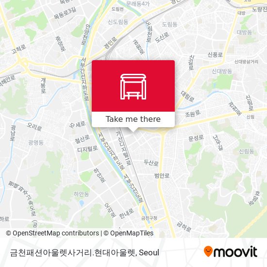 금천패션아울렛사거리.현대아울렛 map