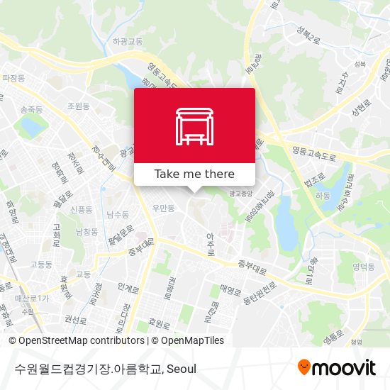 수원월드컵경기장.아름학교 map