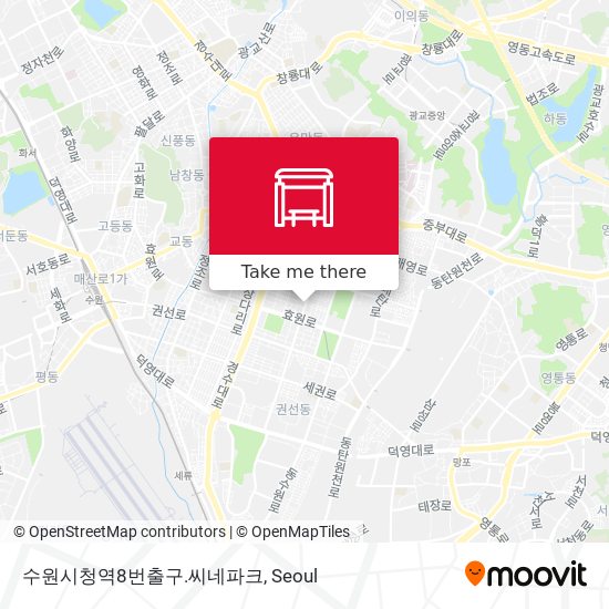 수원시청역8번출구.씨네파크 map