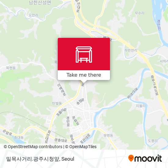 밀목사거리.광주시청앞 map