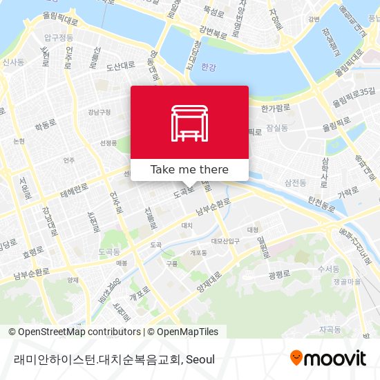 래미안하이스턴.대치순복음교회 map