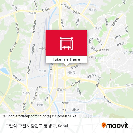 모란역.모란시장입구.풍생고 map