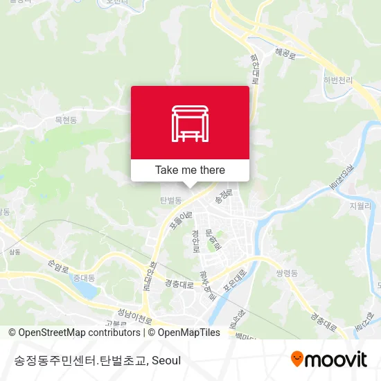 송정동주민센터.탄벌초교 map