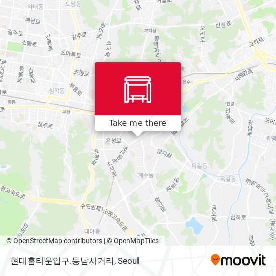 현대홈타운입구.동남사거리 map
