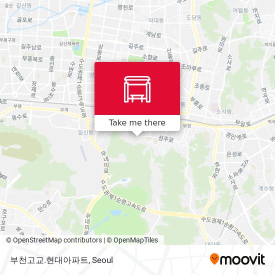 부천고교.현대아파트 map