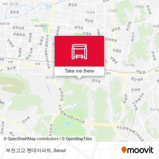 부천고교.현대아파트 map
