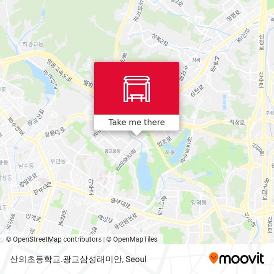 산의초등학교.광교삼성래미안 map