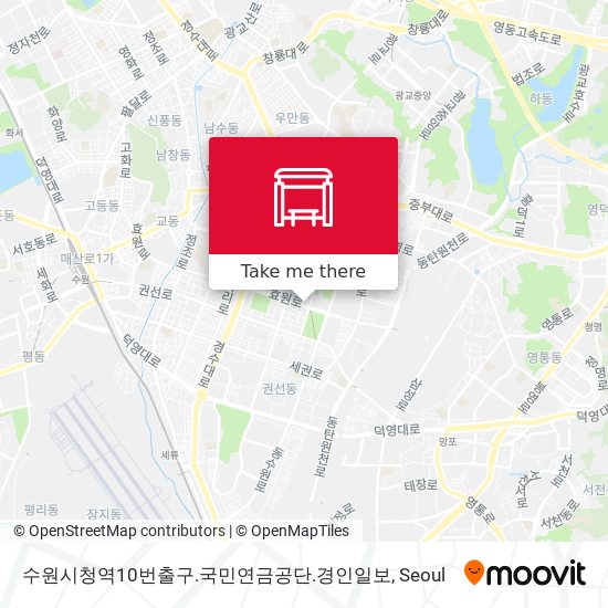 수원시청역10번출구.국민연금공단.경인일보 map