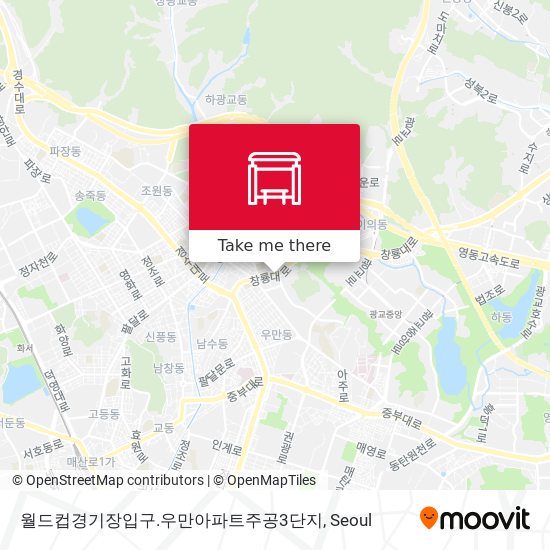 월드컵경기장입구.우만아파트주공3단지 map