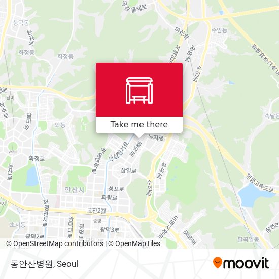 동안산병원 map