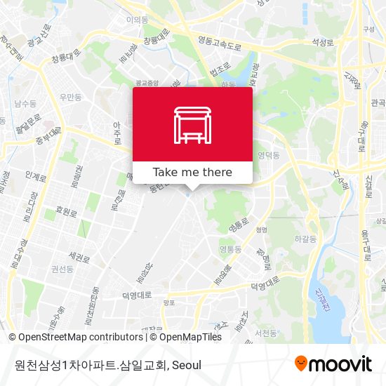 원천삼성1차아파트.삼일교회 map