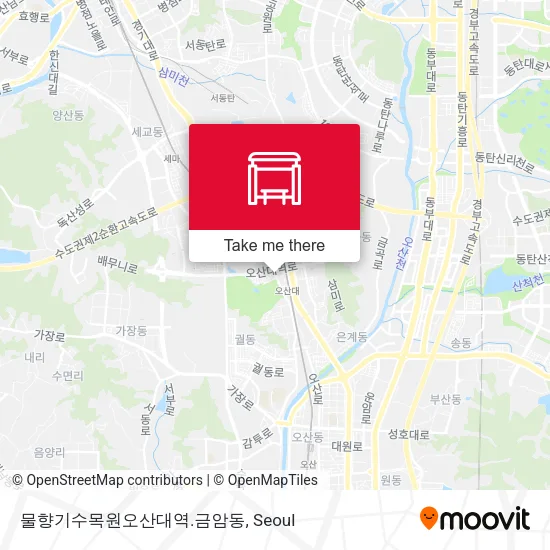 물향기수목원오산대역.금암동 map