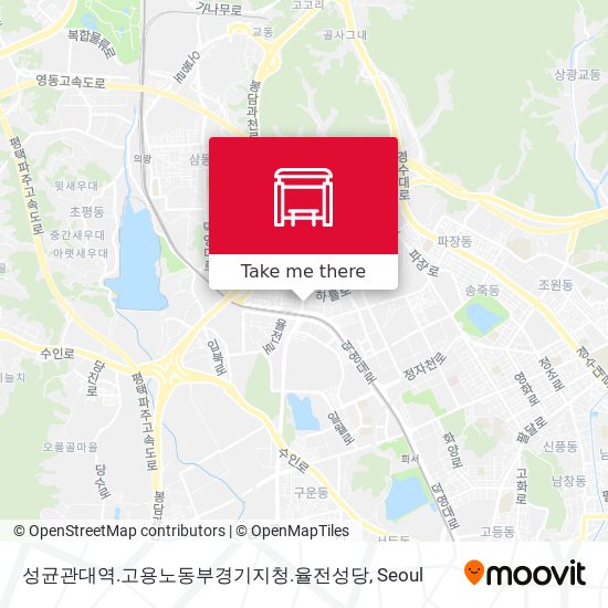 성균관대역.고용노동부경기지청.율전성당 map