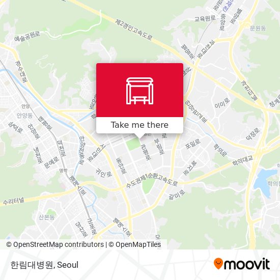 한림대병원 map