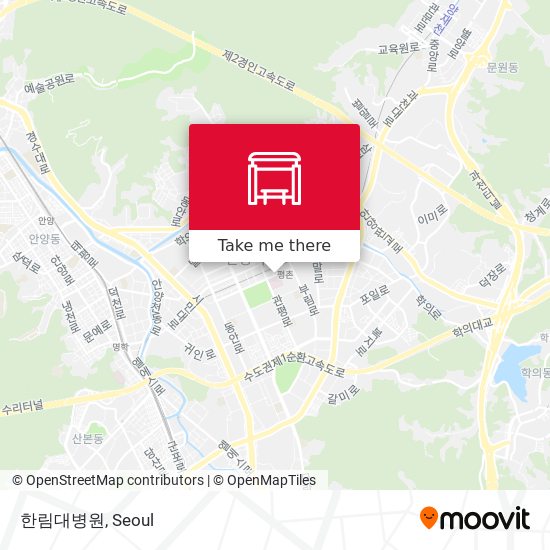 한림대병원 map