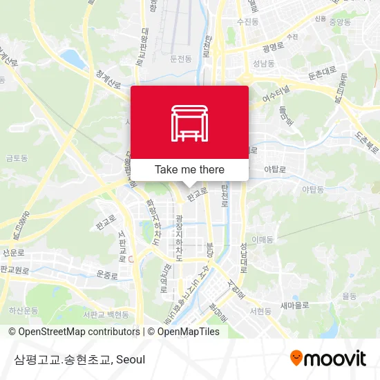 삼평고교.송현초교 map