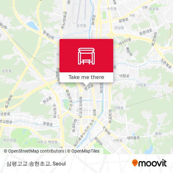 삼평고교.송현초교 map