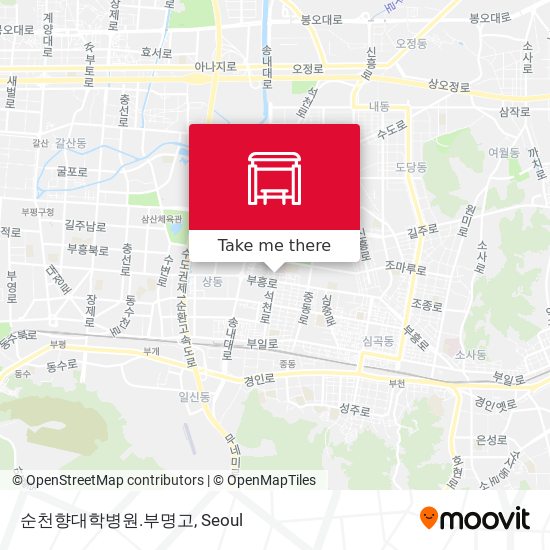 순천향대학병원.부명고 map