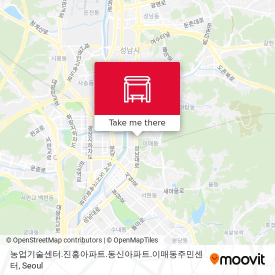 농업기술센터.진흥아파트.동신아파트.이매동주민센터 map