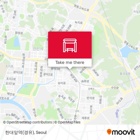 한대앞역(경유) map