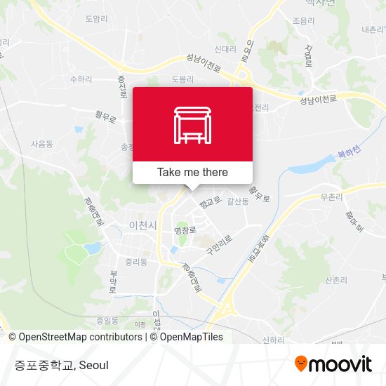 증포중학교 map