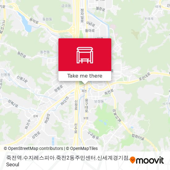 죽전역.수지레스피아.죽전2동주민센터.신세계경기점 map