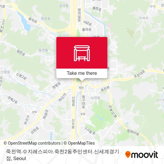 죽전역.수지레스피아.죽전2동주민센터.신세계경기점 map
