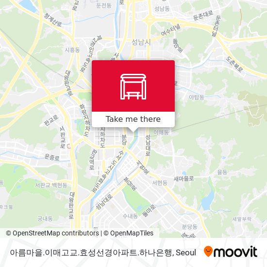 아름마을.이매고교.효성선경아파트.하나은행 map