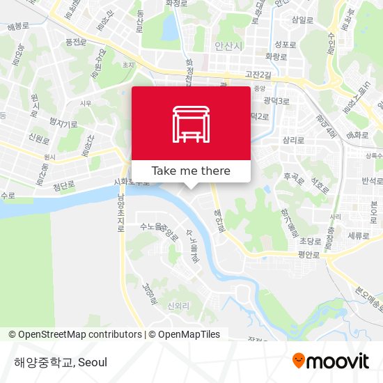 해양중학교 map