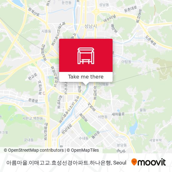 아름마을.이매고교.효성선경아파트.하나은행 map