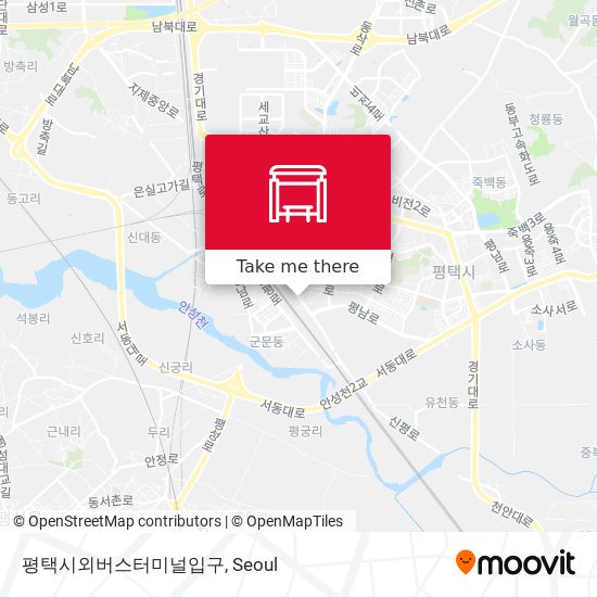 How to get to 평택시외버스터미널입구 in 평택시, 경기도 by Bus or Subway?