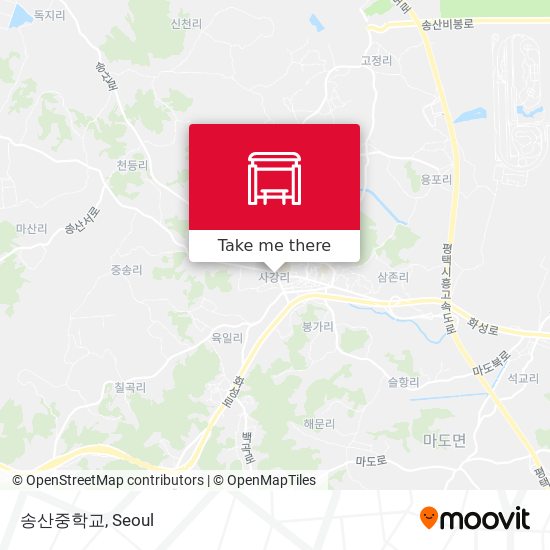 송산중학교 map
