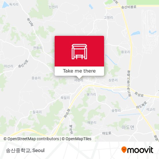 송산중학교 map