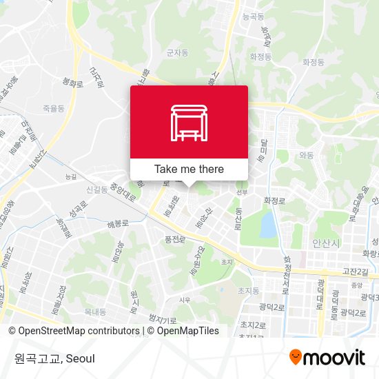 원곡고교 map