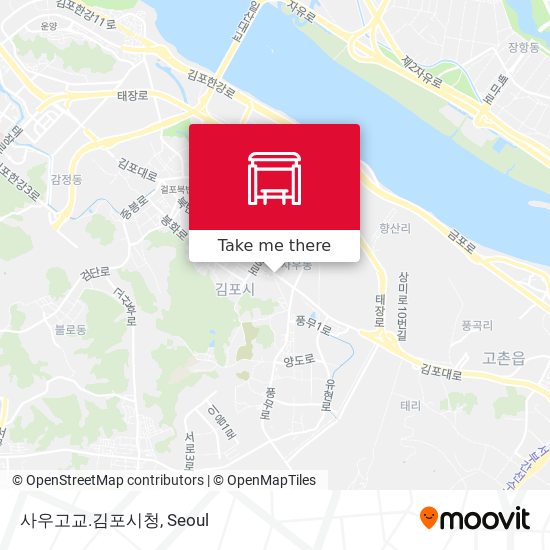 사우고교.김포시청 map