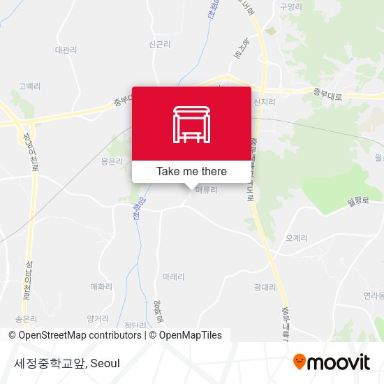 세정중학교앞 map