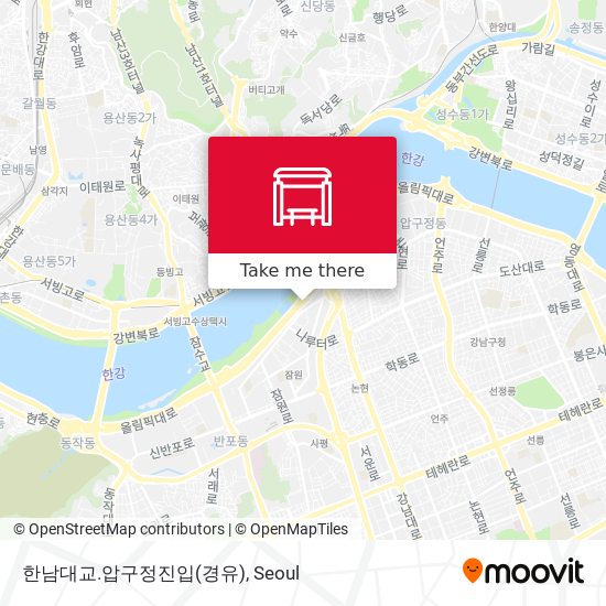 한남대교.압구정진입(경유) map