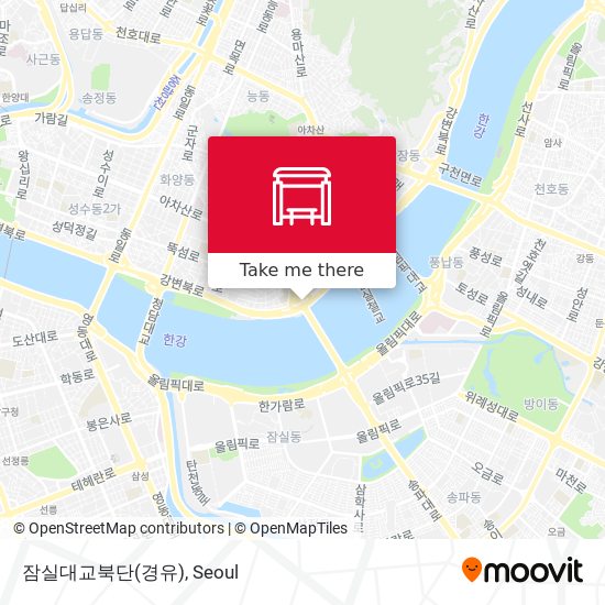 잠실대교북단(경유) map