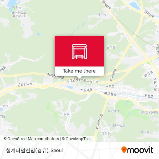 청계터널진입(경유) map