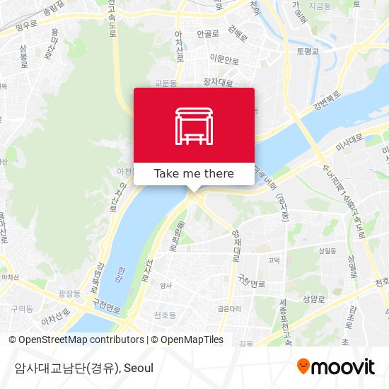 암사대교남단(경유) map