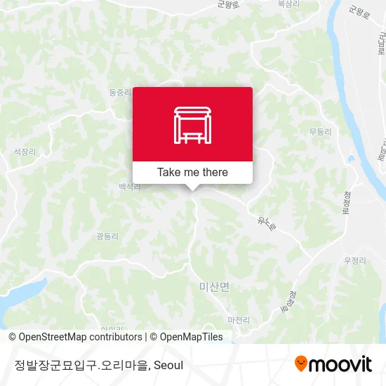정발장군묘입구.오리마을 map