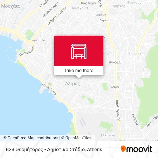 Β28 Θεομήτορος - Δημοτικό Στάδιο map