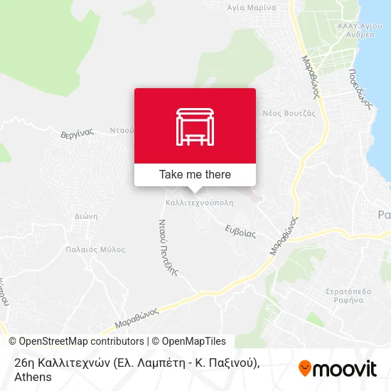 26η Καλλιτεχνών (Ελ. Λαμπέτη - Κ. Παξινού) map