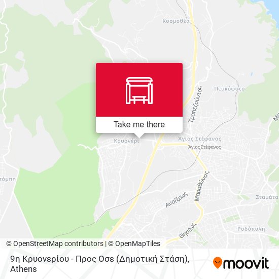 9η Κρυονερίου - Προς Οσε (Δημοτική Στάση) map