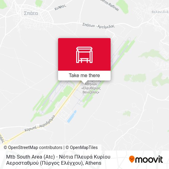 Mtb South Area (Atc) - Νότια Πλευρά Κυρίου Αεροσταθμού (Πύργος Ελέγχου) map