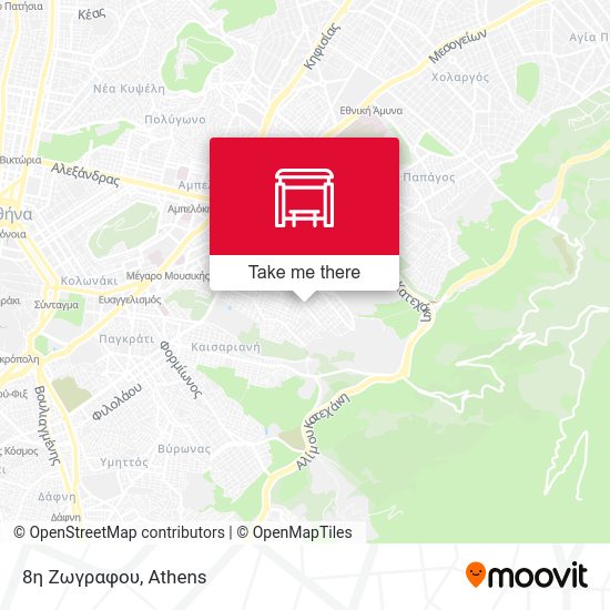 8η Ζωγραφου map