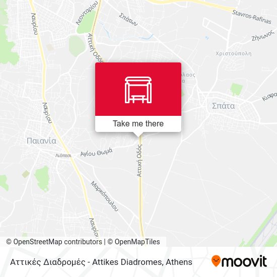 Αττικές Διαδρομές - Attikes Diadromes map