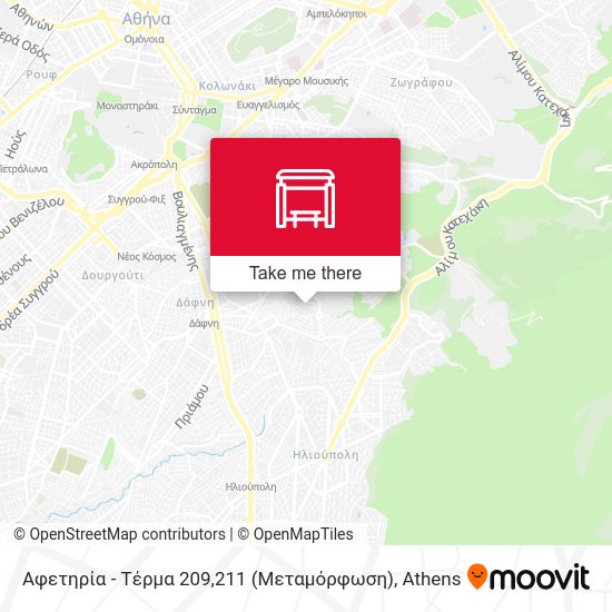 Αφετηρία - Τέρμα 209,211 (Μεταμόρφωση) map