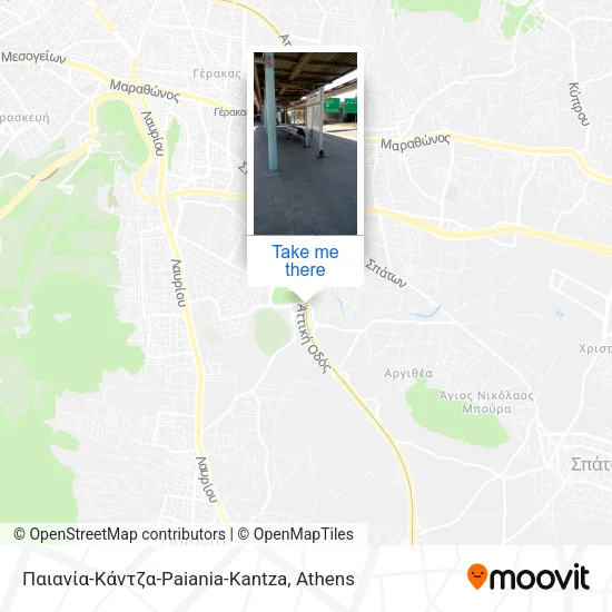 Παιανία-Κάντζα-Paiania-Kantza map