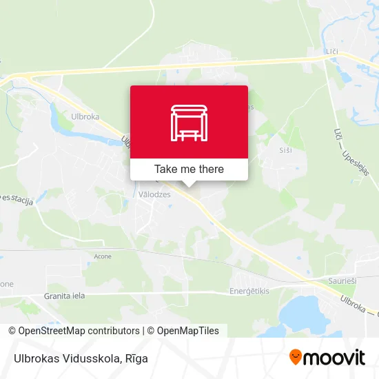 Карта Ulbrokas Vidusskola